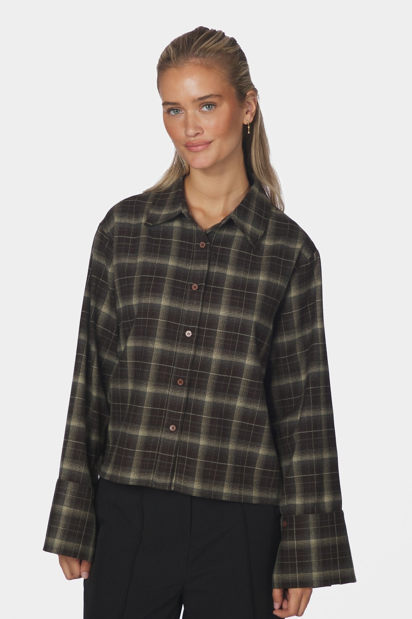 Jaylin Flannel Check skjorte – Dark Brown